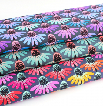 Designer-Baumwollstoff Love Always Echinacea in Dim (10 cm)